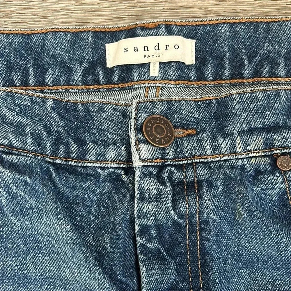 SANDRO 100% cotton high rise jeans - Picture 2 of 8